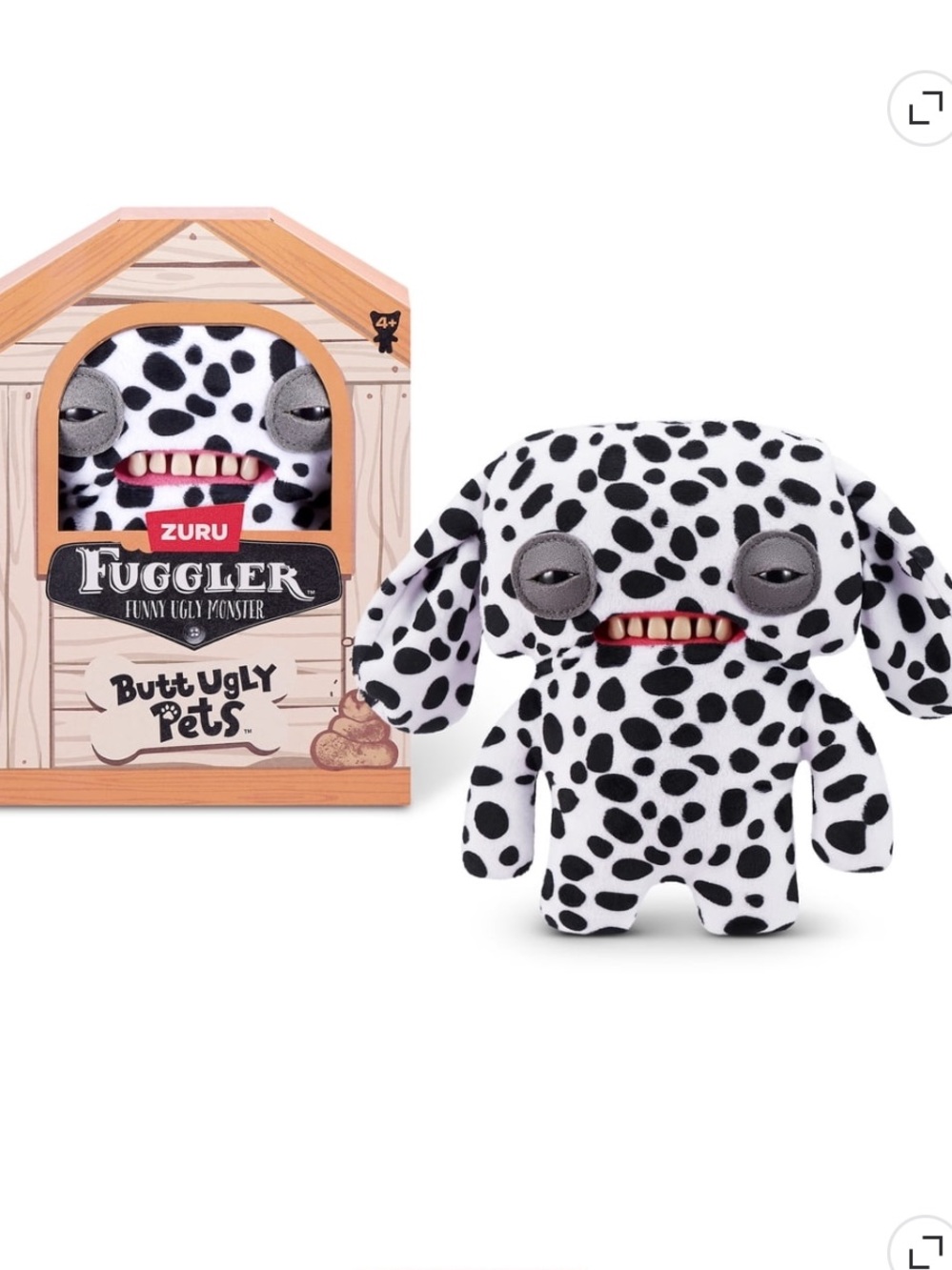 ZURU Fuggler Butt Ugly Pets Dalmatian Plush - Black & White
